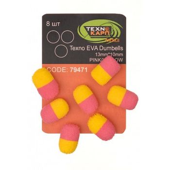 Texno EVA Dumbells 13mm*10mm pink/yellow cutie/8buc 