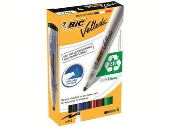 Набор маркеров для доски 4шт BIC ECO Velleda 1701 