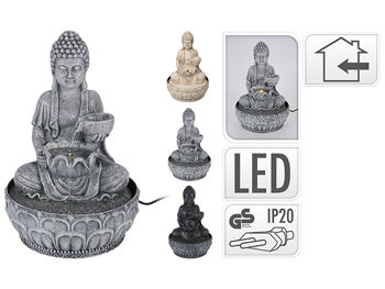 Фонтан декоративный LED "Будда" 20X20X29cm, керамика 