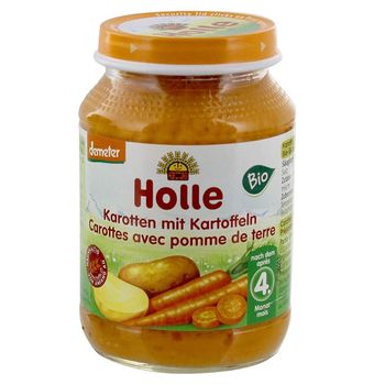 Piure de morcov și cartofi Holle (4 luni+), 190g 