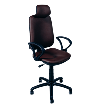 Офисное кресло Regbi коричневое (подголовник, neapoli 32) 