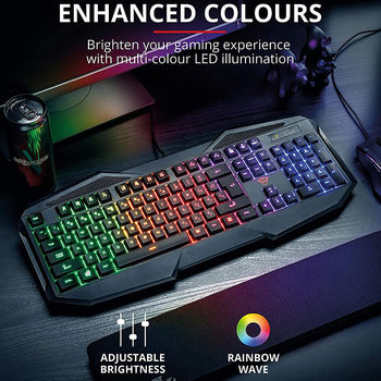 Клавиатура Trust Gaming GXT 830-RW Avonn Keyboard, RU, 12 direct-access media keys, Anti-Ghosting, Gaming mode, USB, Black