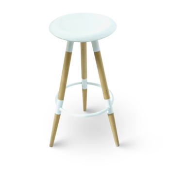 купить Барный стул с поверхностью из MDF и деревянными ножками, 370x780.5 мм, белый в Кишинёве 