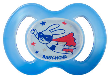 ”Baby-Nova” Suzeta ortodontica "Glow in the dark", fără inel, 6 luni+, Silicon, fără BPA, 1 buc. (24242) 