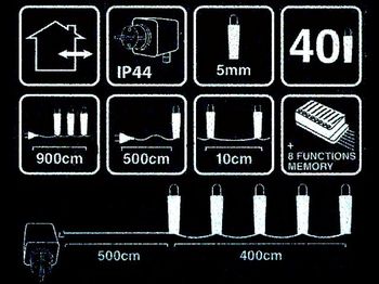 Luminite de Craciun "Fir" 40LED multicolore, 4m-fir verde, 8reg 