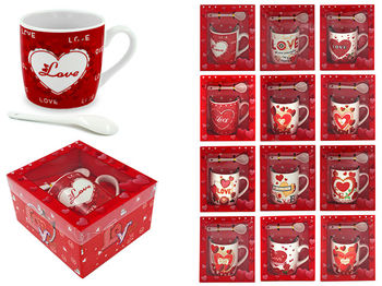 Set cana 210ml cu lingura "Love", in cutie-cadou 