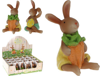 Сувенир пасхальный "Кролик с яйцом,морковкой" 6X5X9cm 