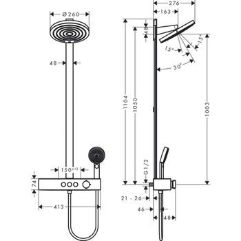 Pulsify Showerpipe 260 2jet сu ShowerTablet Select 400, crom 