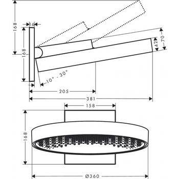 Rainfinity Cap de dus 360 1jet cu suport de perete 