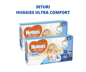 купить Набор Подгузники Huggies Ultra Comfort Mega 4+, для мальчиков (10-16 кг), 60 шт в Кишинёве 