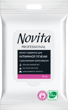 Novita Intimate Влажные салфетки для интимной гигиены, Тонизирующий комплекс Cosme-Phytamix, 15 шт. 