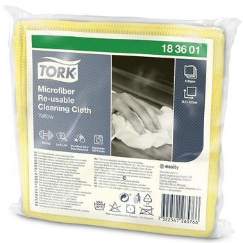 Салфетка из МИКРОФИБРЫ 30,5 * 30,5см, 6/8, желтая 