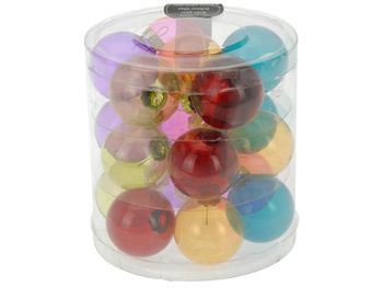 Set globuri din sticla multicolore in cilindru, 18X40mm 