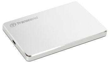 1.0TB (USB3.1/Type-C) 2.5" Transcend "StoreJet 25C3S", Silver, Aluminum Casing, Ultra-Slim&Light 