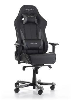 Gaming Chairs DXRacer - King GC-K57-NG-S3, Black/Gray/Black - PU leather & Carbon look PVC,Gamer weight up to 150kg/growth 160-195cm,Foam Density 54kg/m3,5-star Wide Alum Base,Gas Lift 4 Class,Recline 90*-135*,Armrests:4D,Pillow-2,Caster-3*PU,W-30kg