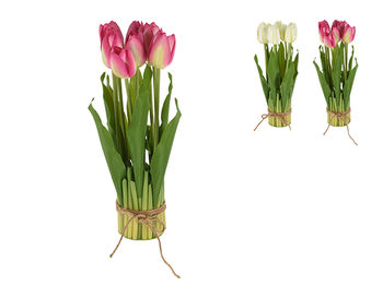 Цветы искусственные "Тюльпаны" 9шт 28X7cm, связка 