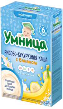 cumpără Umnitsa terci din orez și porumb cu lapte și banane, 6+ luni, 200 g în Chișinău 