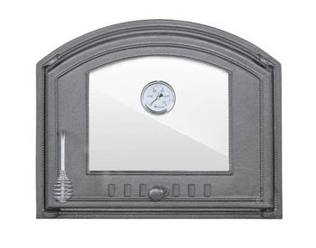 Дверца чугунная со стеклом и термометром правая DCHS4T 