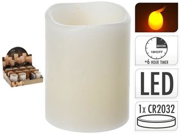 Lumanare LED 6.5X5cm, cu timer, bej 