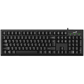 Keyboard Genius Smart KB-100XP, Fn keys, Spill-Resistant, Palm Rest, Curve key cap, 1.5m, Black, USB 
