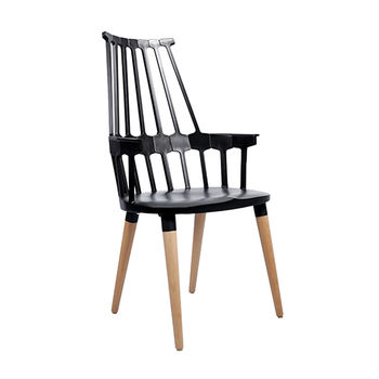 купить Деревянный стул, окрашенный в черный цвет и с высокой спинкой в Кишинёве 