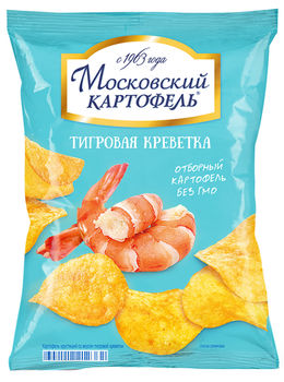 Чипсы "Московский Картофель" Тигровые Креветки 150г 