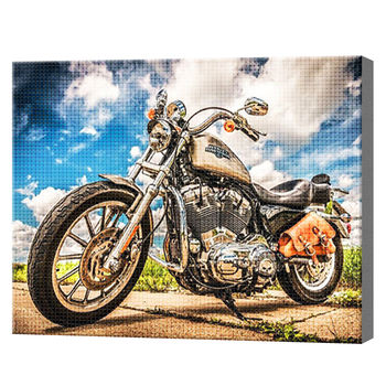 Motocicletă, 40x50 cm, mozaic cu diamante 