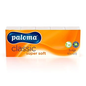 Носовые платки Paloma Classic, 3 слоя (10х10шт) 