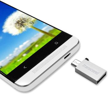 8GB USB2.0/Micro-USB Flash Drive Transcend "JetFlash 380", Gold, Metal Case, OTG (R/W:20/5MB/s) 