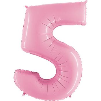 Цифра "5" с Гелием - Розовая 