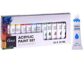 Set de vopsea de acrilica Artist 12tuburiX12ml 