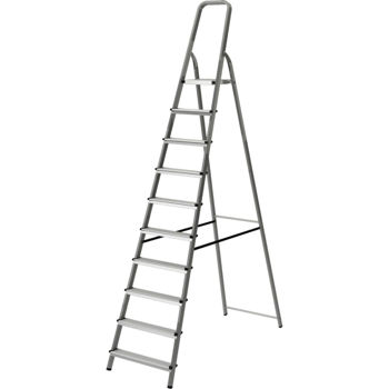 Scară Lider-Tech 1130110 Scara cu suport metal, 10 trepte, H=2.89m, sarcina max.150kg