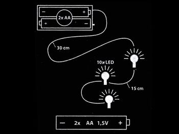 Огни новогодние "Шары" 10LED D4cm, L125cm, золотые 