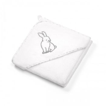 Полотенце велюровое Babyono Rabbit с капюшоном 100x100 см 