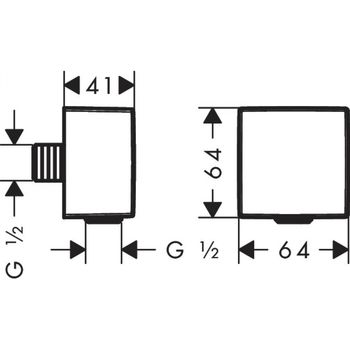 FixFit Шланговое подсоединение Square с клапаном обратного тока, матовый белый 