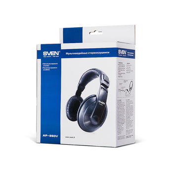 Căști cu fir SVEN AP-860V Black, Stereo headphones with the volume control,  3.5 mm (3 pin) stereo mini-jack, 2.5 m, Black