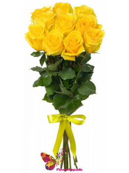 Монобукет из  желтых роз "ECUADOR" 50CM 
