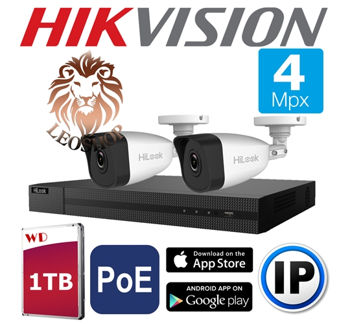 HIKVISION by HILOOK 4 МЕГАПИКСЕЛИ IP POE 