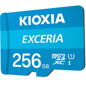 Карта памяти 256GB Kioxia Exceria LMEX1L256GG2 microSDHC (Toshiba), 100MB/s, (Class 10 UHS-I) + Adapter MicroSD->SD