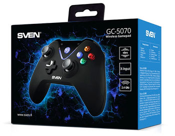 Wireless Gamepad SVEN GC-5070, 4 axes, D-Pad, 2 mini joysticks, 11 buttons 