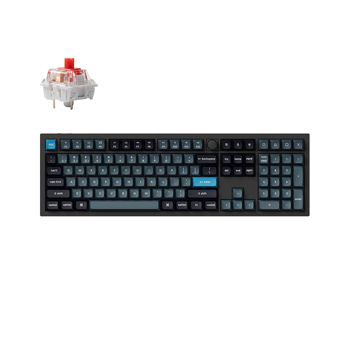 Tastatura Keychron Q6 Pro QMK/VIA Wireless Custom Full-Metal Mechanical Keyboard (Q6P-M1) Carbon Black, Full Size layout, Knob, RGB Backlight, Keychron K pro Mechanical Red Switch, Hot-Swap, Bluetooth, USB Type-C, gamer (tastatura/клавиатура)