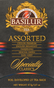 Ceai negru și verde în asortiment  Basilur Specialty Classics  ASSORTED, Foil Env  (5*1,5g, 20*2g) 