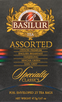 Чай черный и зеленый в ассортименте  Basilur Specialty Classics  ASSORTED, Foil Env  (5*1,5 г, 20*2 г) 