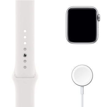 Apple Watch Series 6 GPS, 40mm Aluminum Case with White Sport Band, MG283 GPS, Silver 