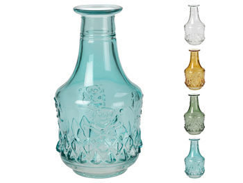 Vaza din sticla "Relief" H17cm, D8cm, 4 culori 