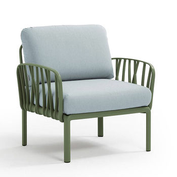 Кресло с подушками для сада и терас Nardi KOMODO POLTRONA AGAVE-ghiaccio Sunbrella 40371.16.138