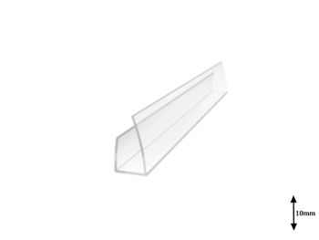 Profil U 10 mm lateral 2.1 m Transparent 