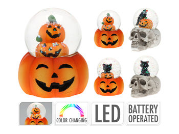 Сувенир Halloween Шар с фигуркой LED 7Х6cm, керамика 