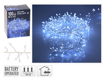 Luminite de Craciun "Dense" 100 MicroLED alb, 1m, cablu transparent 