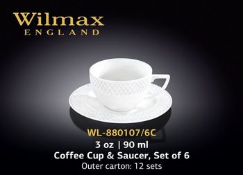 Чашка WILMAX WL-880107/ AB (для кофе с блюдцем 90 мл) 